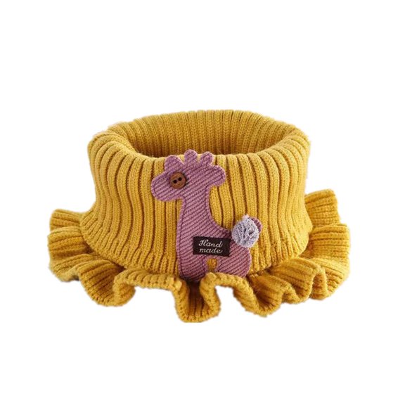 Winter Children's Bib Knitted Collar Scarf Shawl Baby YELLOW