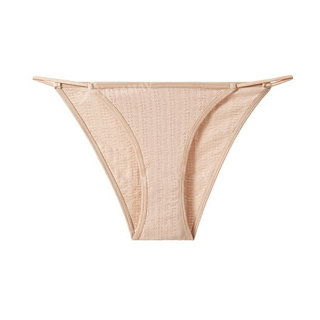 Rigardu Hot Sale!! 2025 New Bikini Panties for Women Outrageously Comfortable Ultra Soft Fabric Sports Yoga Women Skin Friendly Girls Cotton Crotch Spaghetti Strap Plus Size Beige Xl