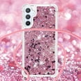 thumbnail image 5 of Long Crossbody Lanyard Clear Case for Samsung Galaxy A54 5G with Adjustable Neck Strap, Glitter Sparkly Bling Quicksand Phone Cover Cases for Samsung Galaxy A54 5G QKG Rose Gold, 5 of 14