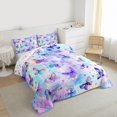 thumbnail image 3 of Homewish Colorful Graffiti Butterfly Full Size Comforter Sets,Multicolor Gradient Butterflies Bedding Comforter Set,Pink Blue Purple Bedding Sets For Girls,Ultra Soft Home Decor Reversible,3-Piece, 3 of 8