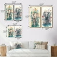 thumbnail image 4 of Designart "Adorable Baby Elephant in Floral Surroundings I" Animals Elephant Framed Wall Art Set Of 2 - Children's Art Grey Framed Canvas Set For Living Room Decor, 4 of 6