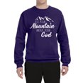 thumbnail image 2 of Wild Bobby Tell Your Mountain About Your God Inspirational/Christian Unisex Crewneck Graphic Sweatshirt, Purple, Large, 2 of 5