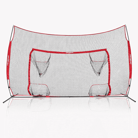 PowerNet Soccer Goal, 16x10 Ft Soccer Training Equipment Combo Barrier Soccer Net, Pop Up Soccer Goal with Four Pocket Targets, Futsal Soccer Practice, Improve Accuracy, Stops Most Missed Shots