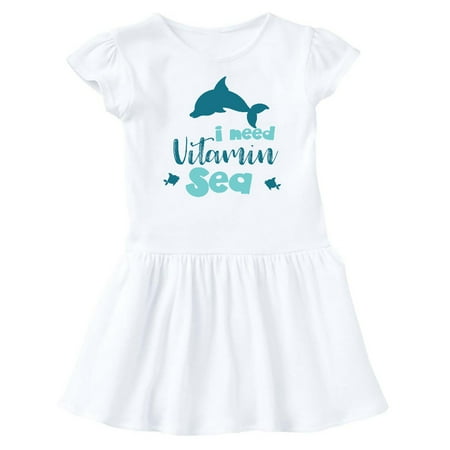 

Inktastic I Need Vitamin Sea Dolphin Fishes - Blue Gift Baby Girl Dress