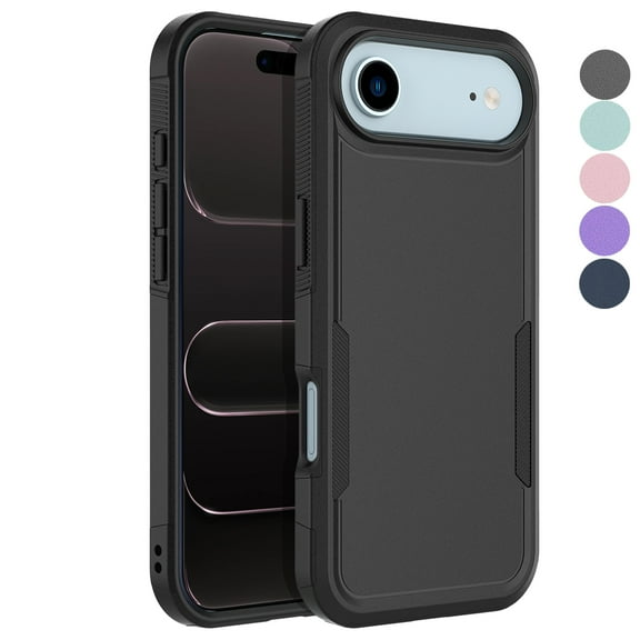 For iphone 17 Air Case, Ebizware Heavy Duty Rugged Shockproof Phone Case [Military Grade Drop Tested] Dual Layer Full Body Protective Bumper for Apple iphone 17 Air Cover - Black