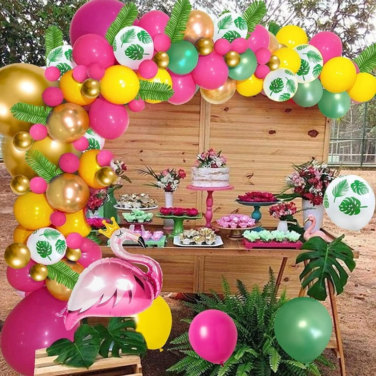YANSION Tropical Flamingo Party Decorations Hawaii Beach Birthday Party  Baby Shower Bachelorette Party 