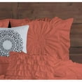 thumbnail image 5 of DNG Creations 1 Piece Luxury Circle Ruffle Comforter with 1 Freebie Ruffle Pillow All-season 550 GSM 800TC, 100% Egyptian Cotton ( King/Cal King Size ) Solid Brick Red Colour, 5 of 5