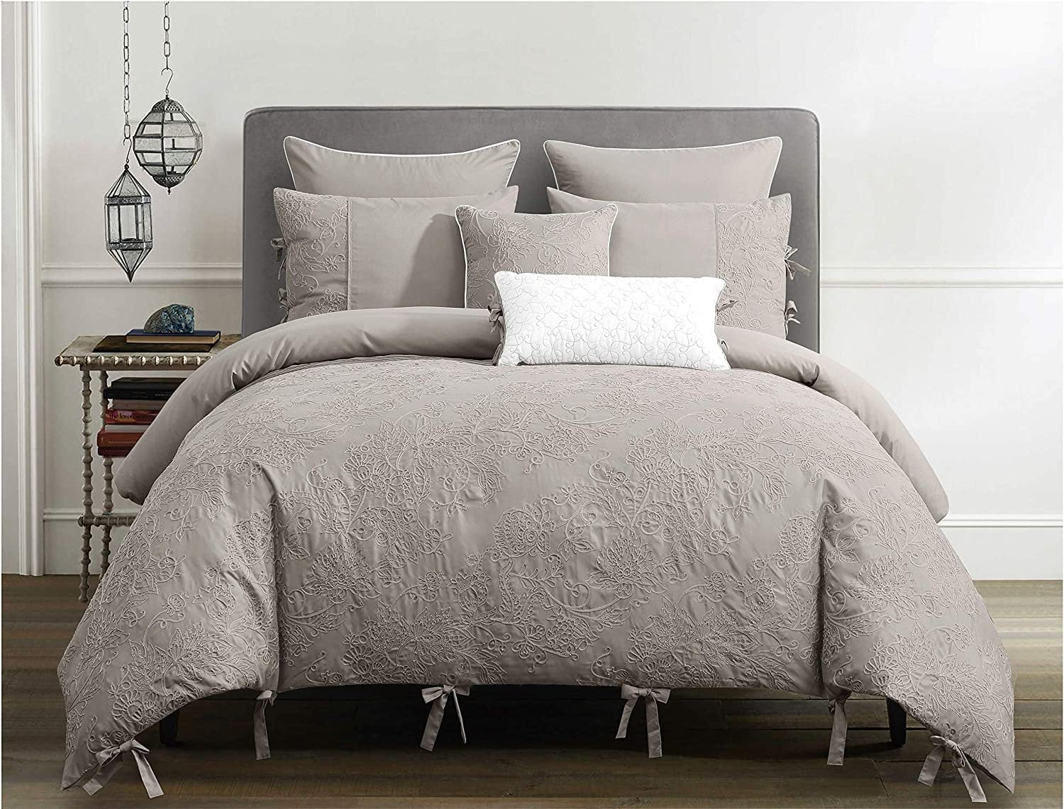 Cal King Rainbow Collection Luxury 7-Piece Floral Comforter Set Queen King 