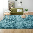 thumbnail image 6 of Debonair Super Soft Shaggy Rugs Fluffy Carpets 4x5.3 Feet Indoor Modern Plush Area Rugs for Living Room Bedroom Home Decor Upgrade Anti-Skid Rectangular Fuzzy Rug, Blue, 6 of 9