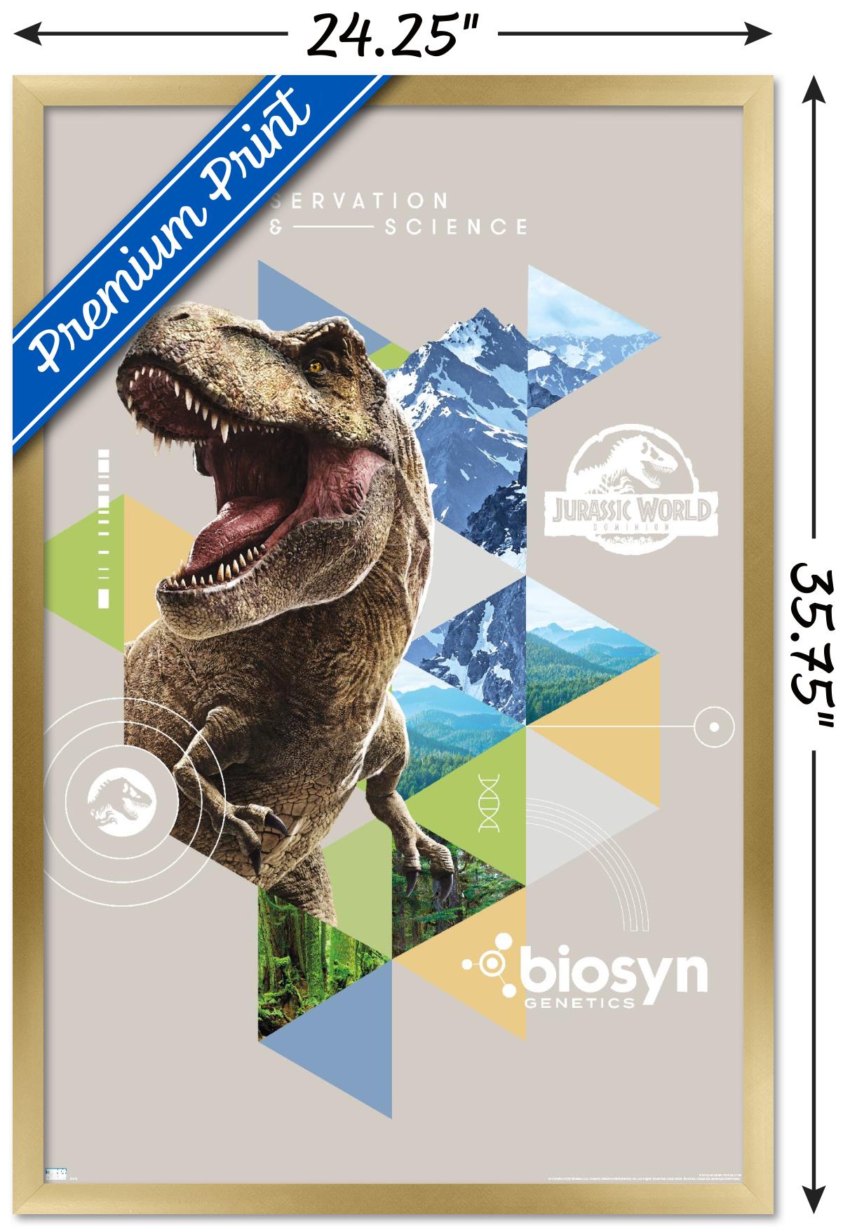 Jurassic World: Dominion - T-Rex Wall Poster, 22.375" x 34" Framed