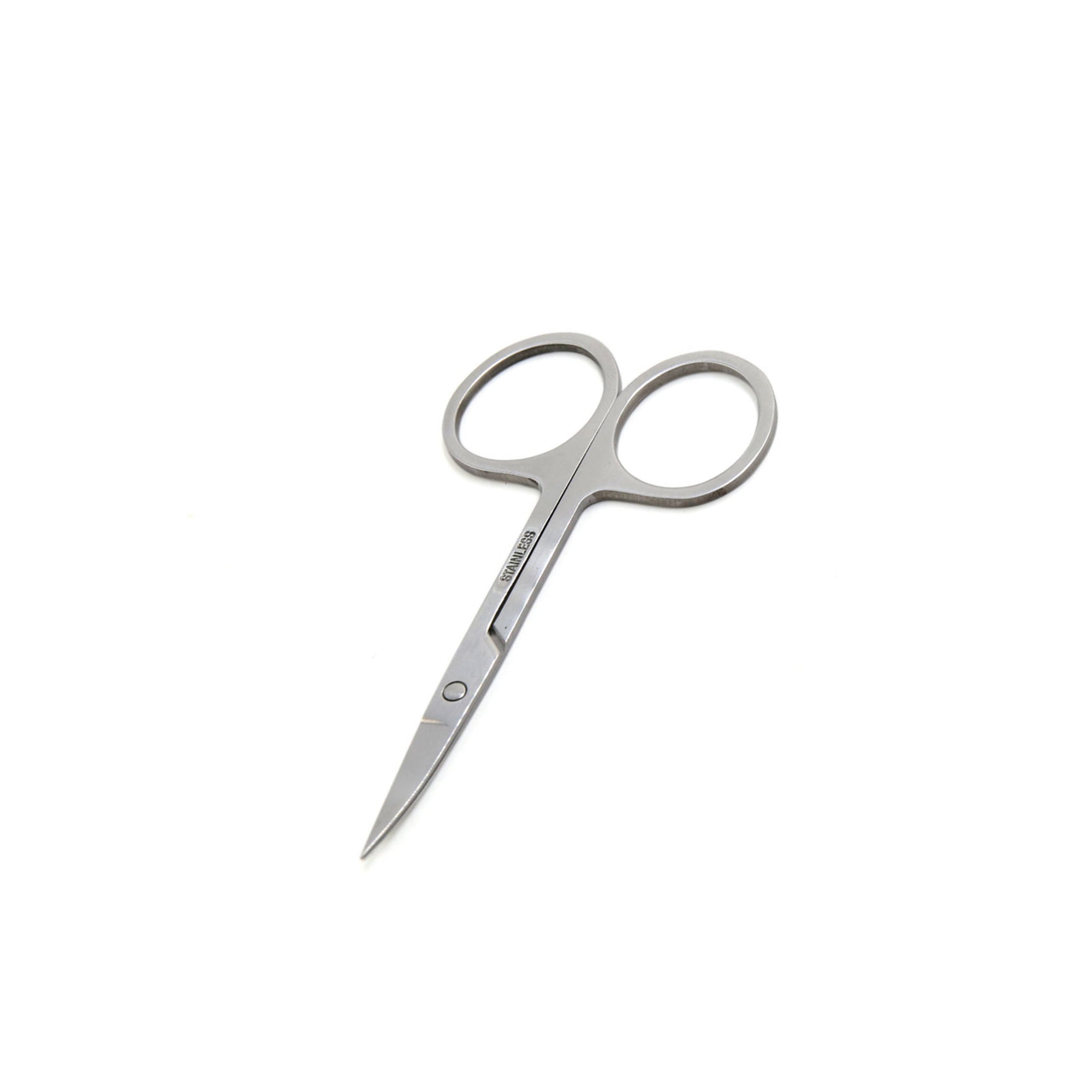 Unique Bargains Silver Tone Stainless Steel Eyebrow Trimmer Curved Edge Scissor