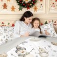 thumbnail image 4 of Erosebridal Snowman Ornaments Queen Comforter Set 3 Pieces,Winter Watercolor Comforter Sets Queen,White Blue,Reversible,1 Comforter and 2 Pillowcases, 4 of 6