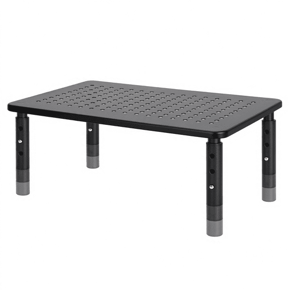 Adjustable Monitor Riser Stand, 3‑Level Height Adjustable Metal Monitor Stand with Ventilated Mesh Platform, 44 Lbs Capacity for Monitor, Laptop, Printer