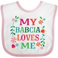 thumbnail image 3 of Inktastic My Babcia Loves Me Girls Baby Bib, 3 of 4