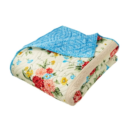 The Pioneer Woman Sweet Rose Cotton and Polyester Quilt, Full/Queen