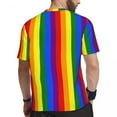 thumbnail image 3 of T Shirt For Men Sports Rainbow Print T-Shirts Trending Colorful Stripes Beach Tees O Neck Retro Grap, 3 of 7