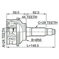 thumbnail image 2 of Febest OUTER CV JOINT 24X56X28 # 0510-041A44 OEM GG08-25-60XC, 2 of 2
