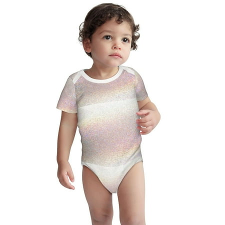 

Haiem Glitter Light Pearl Printed Unisex-Baby Short Sleeve Onesies Bodysuits Unisex Babies Snap-Up Rompers-18 Months