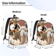 thumbnail image 2 of Disketp Cute Alpaca in Daze print Canvas Backpack Lightweight Travel Daypack Student Rucksack Laptop Backpack-, 2 of 5