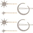 thumbnail image 1 of 6 Piezas Pinzas Para El Cabello De Estrellas Y Luna Pasadores Para El Cabello De Estrella De Diamantes De Imitación Vintage Pasadores Para El Cabello De Aleación De Metal Horquillas De Luna Para, 1 of 5