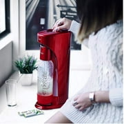 Drinkmate OmniFizz Sparkling Water and Soda Maker, Carbonates Any Drink, CO2 Cylinder Not Included (Royal Red)