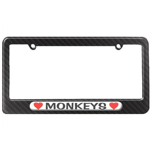 Monkeys Love with Hearts License Plate Frame