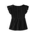 thumbnail image 5 of Ovbmpzd Casual Tops for Women Summer Going Out Black V-Neck Casual Short Sleeve Classic Fit Blouses & Tops Summer Tops for Women Trendy,S, 5 of 6