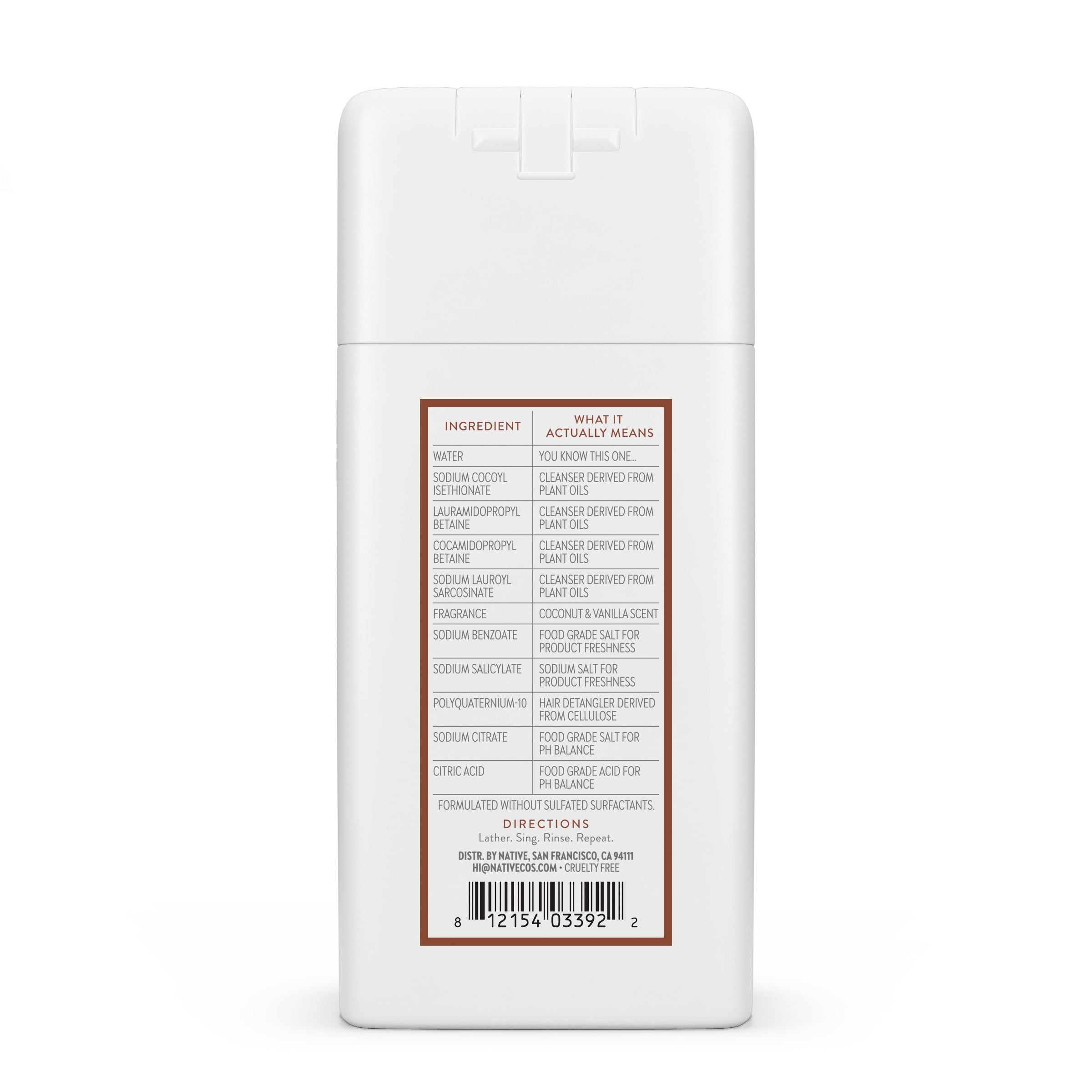 Native Moisturizing Shampoo, Coconut & Vanilla, Sulfate Free, for Women and Men, Travelsized, 3 oz  (图3) Native Moisturizing Shampoo, Coconut & Vanilla, Sulfate Free, for Women and Men, Travelsized, 3 oz  (图3)