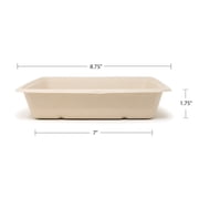 Sabert TerraPac 48 oz. Deep Square, Pulp Fiber Food Container, Eco-Friendly Composatable | 300/Case
