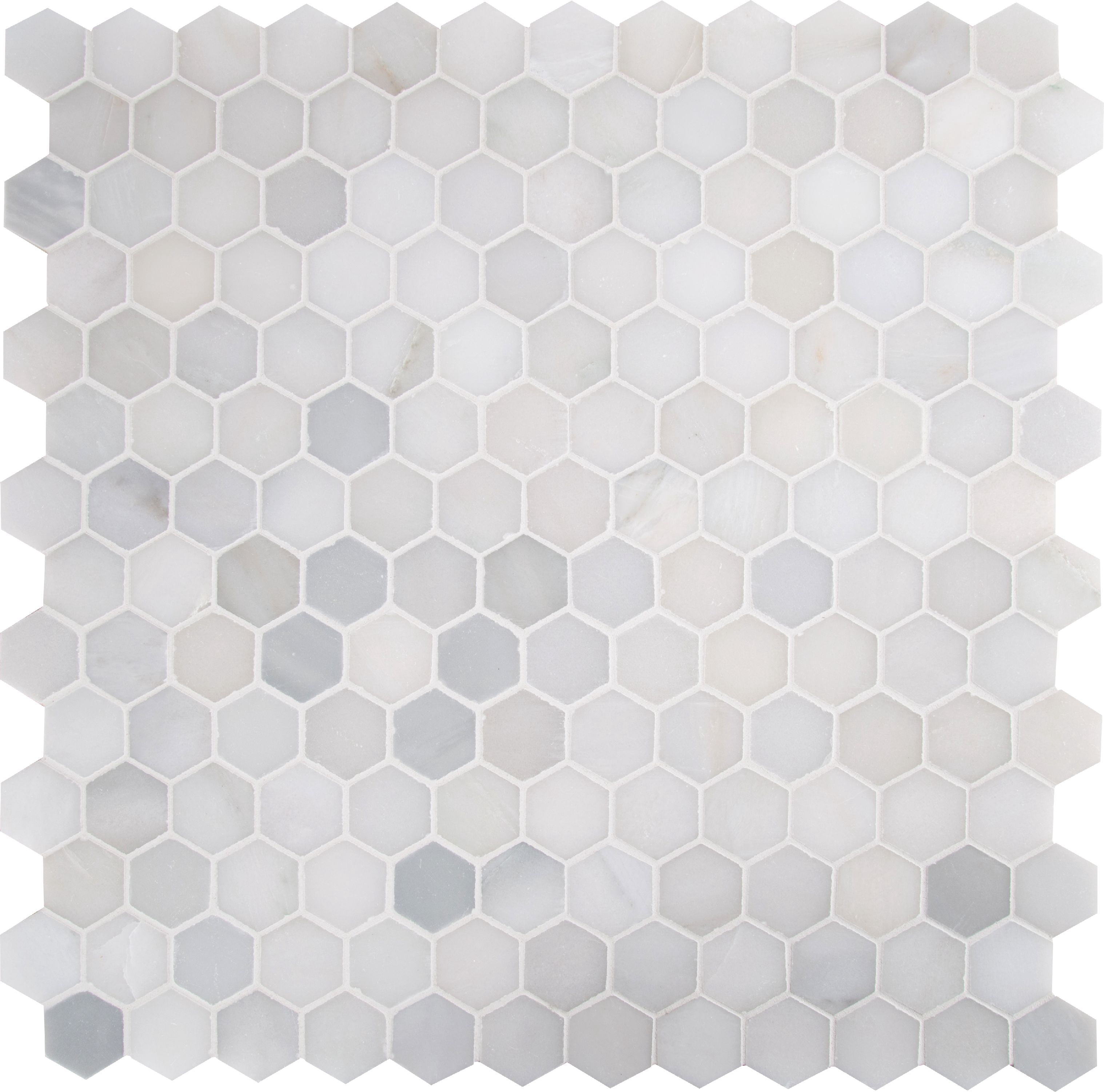 Greecian White Hexagon 12 in. x 11.75 in. x 10mm Polished Marble Mesh-Mounted Mosaic Tile (9.8 sq. ft. / case)