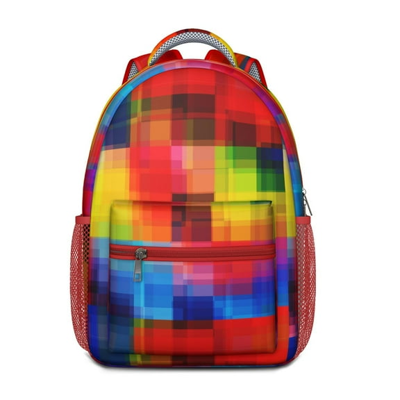 Checkered Backpack for School,Cute School Bag,Schoolbag with Adjustable Shoulder Straps & Padded Back,15.3"x11"x6.7"
