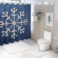thumbnail image 7 of Chilfamy Snowflakes Velvet Decoration Shower Curtain with Hooks, Cloth Fabric Bathroom Decor Set, 100% Polyester Washable Chic Modern Bathroom Decor, Various Sizes Available 36x72, 7 of 7