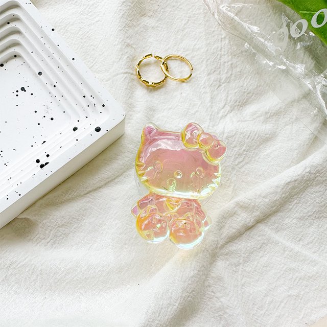 Sanrio-Soporte de Airbag para teléfono, accesorio extensible de Anime de dibujos animados, bonito y colorido, juguete de regalo, Kawaii, Hellokitty, nuevo