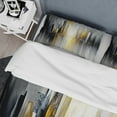 thumbnail image 4 of Designart "Black and Yellow Geometric Abstraction II" Animals Bedding Covert Set - Abstract Geometric Black Abstract Bed Set With 2 Shams, 4 of 6