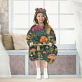 thumbnail image 7 of FORMRS Wearable Blanket Hoodie with Sleeves for Kids Cozy Flannel Sweatshirt, Orange Mushroom, 7 of 7