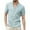 Light Blue (New Upgrade), variant on Linen Shirt for Men Casual V Neck Buttons Short Sleeve Summer Solid Color Beach Vacation T Shirts with Chest Pocket Khaki M