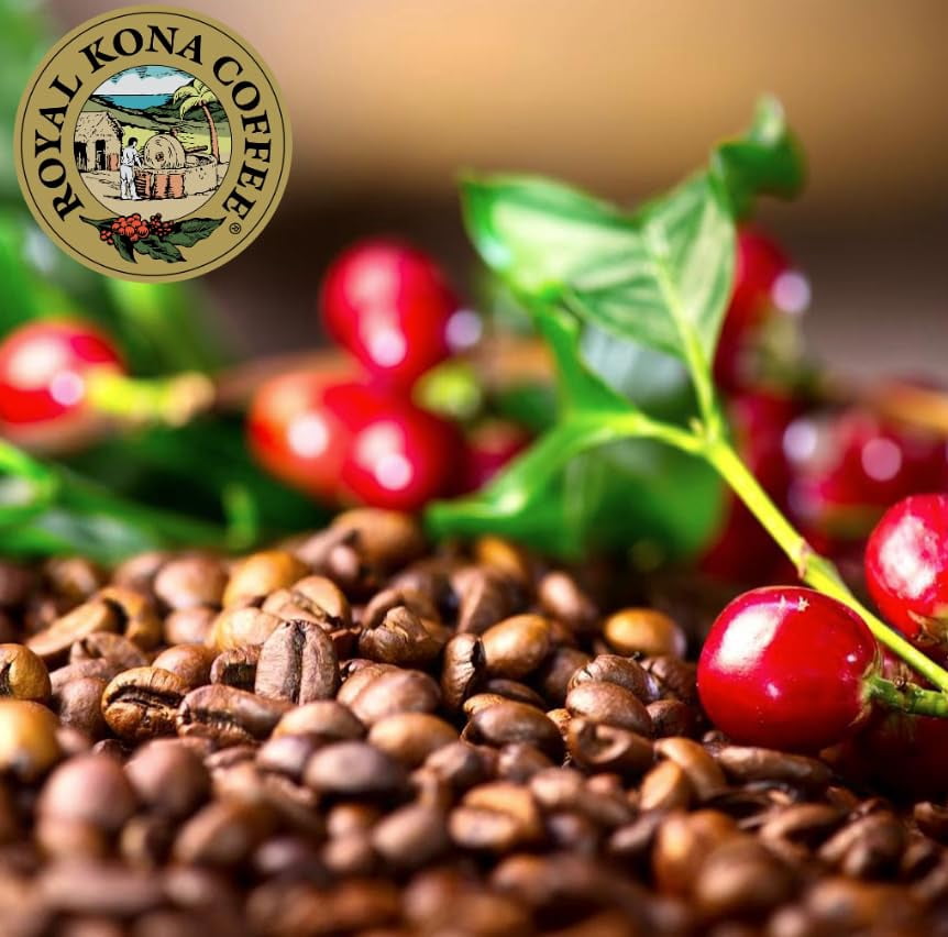 Royal Kona Coffee Medium Roast Ground Coffee, 100% Hawaiian Kona Coffee Grounds, 7oz 2-Pack.