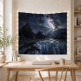 thumbnail image 5 of Glacial Mountains Under Night Sky With Milky Way, Serene Celestial Photography for Nature Lovers, Majestic Wilderness Wall Art, Housewarming Gift Tapestry Wall Hanging for Bedroom and Living Room, 5 of 7