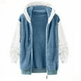thumbnail image 4 of CYRBOKO Girls Fleece Jackets, Hooded Long Sleeve Thermal Full Zip Winter Coats Blue Size 5-14 T, 4 of 4