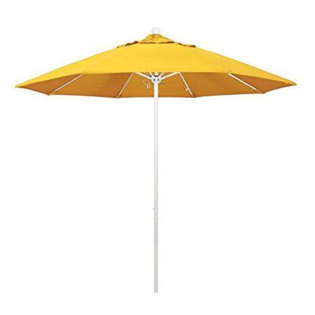 California Umbrella Alto908170 5457 9 Ft Round Aluminum Fiberglass Umbrella 44 Push Open White Pole Sunbrella Sunflower Yellow Walmart Canada