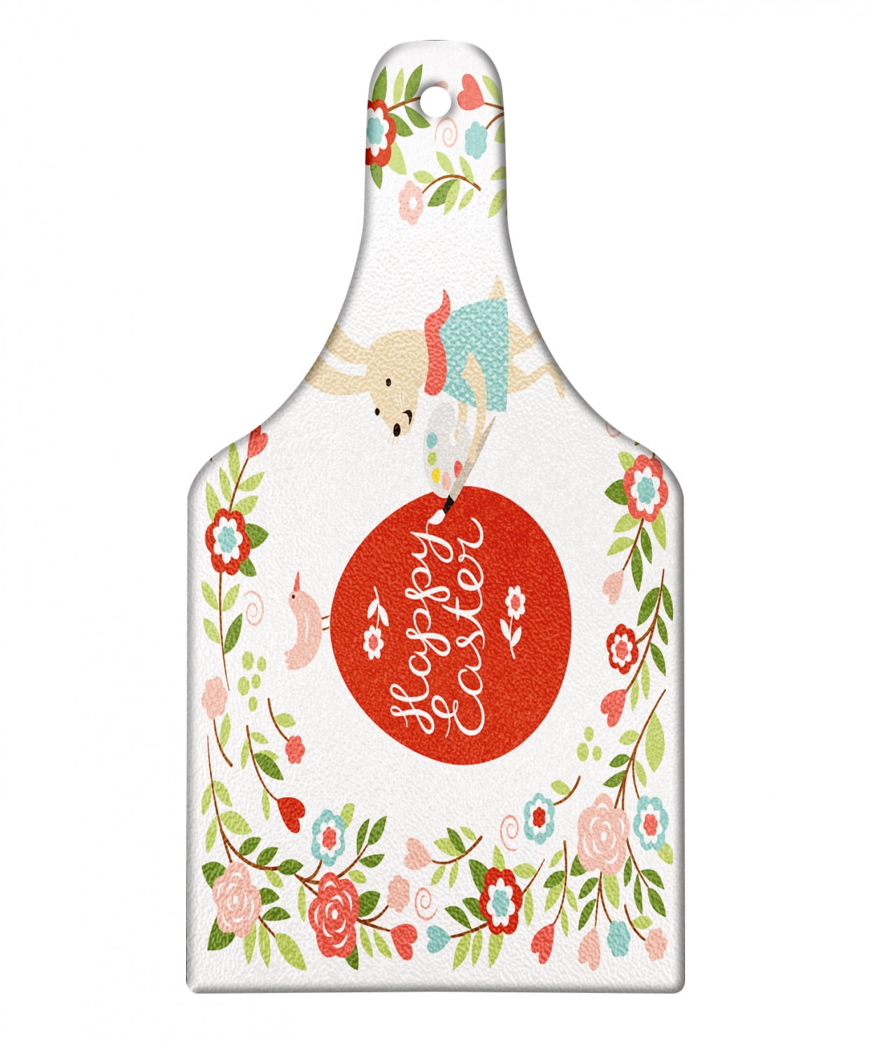 Easter Cutting Board, Pastel Happy Easter Lettering on Egg Cartoon