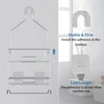 thumbnail image 4 of Linqz 2-Tier Hanging Shower Caddy Over Shower Head, Bathroom Storage Organizer with 10 Hooks & Towel Bar, Rustproof Stainless Steel, Chrome Finish, 4 of 6