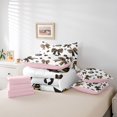 thumbnail image 6 of Manfei Lovely Bow Bowtie 7 Pieces Bedding Comforter Set,Ribbon Bowknot Full Bedding Set,Brown Leopard Print Fitted Sheet Flat Sheet For Girls,Luxury Bedroom Decor Reversible, 6 of 8