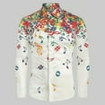 thumbnail image 4 of Hommes Casual Nouveauté Musical Note Pattern Manches Longues Chemise Top Blouse pour Parti, 4 of 5