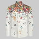 thumbnail image 3 of Hombres Casual Novedad Patrón de Nota Musical Camisa de Manga Larga Blusa Superior Para Fiesta, 3 of 4