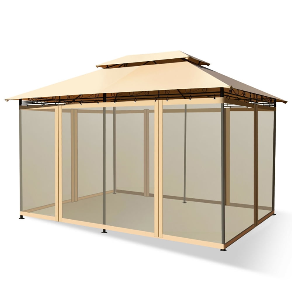 Aimee Lii 10 x 13 Feet Tent Canopy Shelter with Removable Netting Sidewall, Backyard Canopy Gazebo for Party Wedding BBQ Events, Tan Aimee Lii 10 x 13 Feet Tent Canopy Shelter with Removable Netting Sidewall, Backyard Canopy Gazebo for Party Wedding BBQ Events, Tan