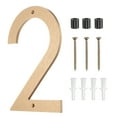 thumbnail image 1 of Números de casa Uxcell para exteriores, números de dirección de metal flotante de 10 pulgadas con kit de clavos para apartamentos, oficinas y habitaciones de hotel (dorado, número 2), 1 of 7