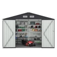 thumbnail image 6 of Yardi Yard 8 x 10 Ft Outdoor Storage Shed, Metal Yard Shed for Tools, Garbage Can Clearance, Prefab House w/ Lockable Doors, Garden, Patio, Outside Utility, Carbon Black, Outdoor Storage, Storage Shed, 6 of 11