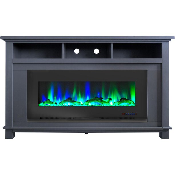 Cambridge San Jose Fireplace Entertainment Stand in Slate Blue with 50