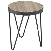 Plethoria Home Weathered Grey Oak and Black End Table